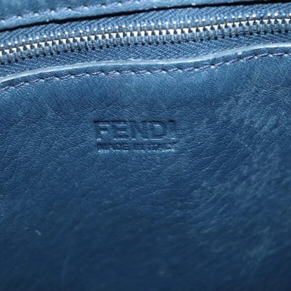 FENDI All In Shopping Tote Bag Leather Navy Auth 141928 - Picture 10 of 16